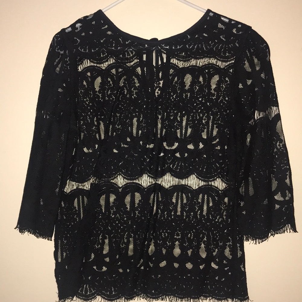 Black Lace 3/4 Sleeve Top
